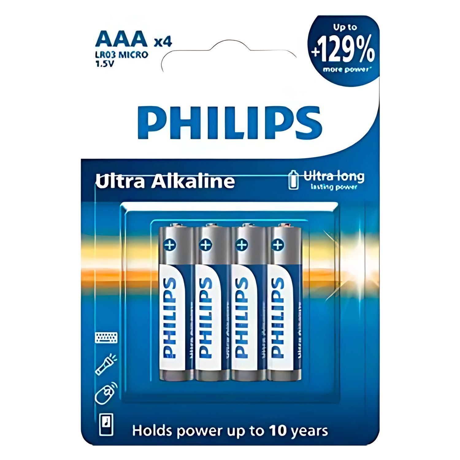 4 Pilas Alcalinas Aaa Bl&iacute;ster Philips Lr03e4b - Ps image number 0.0
