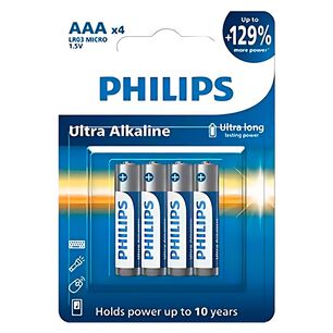 4 Pilas Alcalinas Aaa Bl&iacute;ster Philips Lr03e4b - Ps