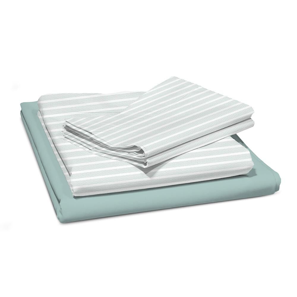 Sabanas Andes 180 Hilos Estampada Franjas Verde 1.5 Plazas image number 2.0