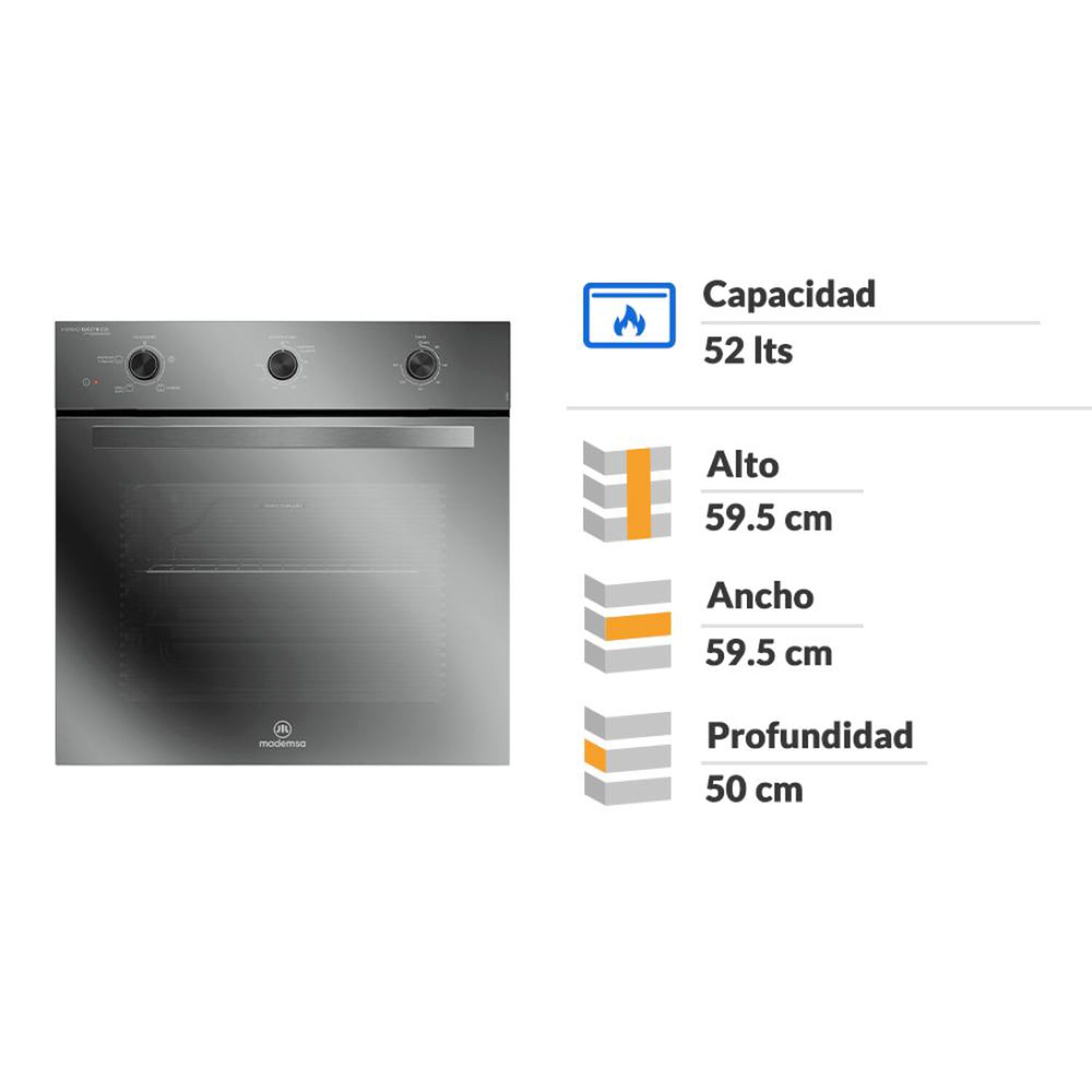Horno Empotrado Mademsa Om6tx / 52 Litros image number 1.0