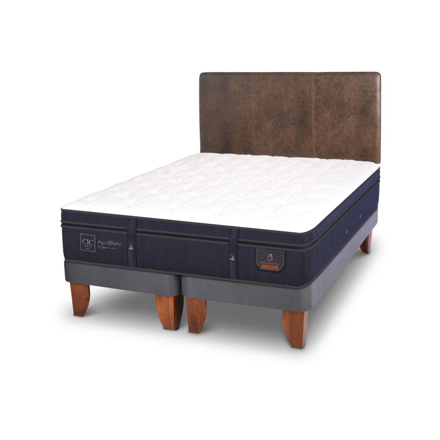 Cama Europea Cic Super Premium / 2 Plazas / Base Dividida + Respaldo image number 3.0