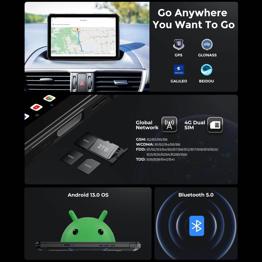 Fossibot Dt2 - Tablet Rugerizada 10,4'' 2k, Cámara 64 Mp, Batería 22.000 Mah image number 6.0