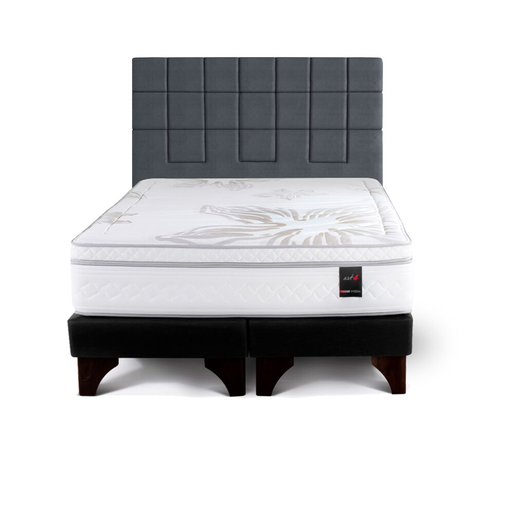 Cama Europea Rosen Art 4 / 2 Plazas / Base Dividida + Respaldo Claudia image number 0.0