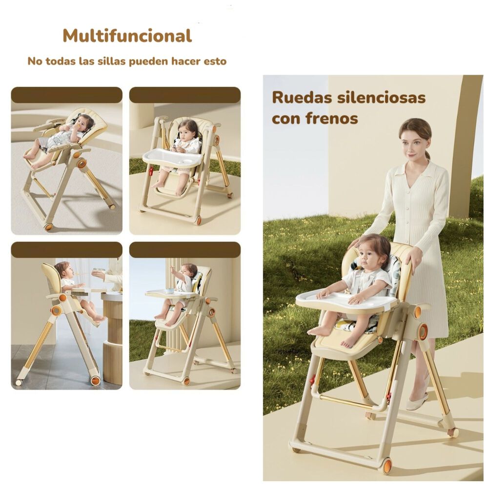 Silla De Comer Columpio 2 En 1 Con Protector Crema Lubabycas image number 5.0