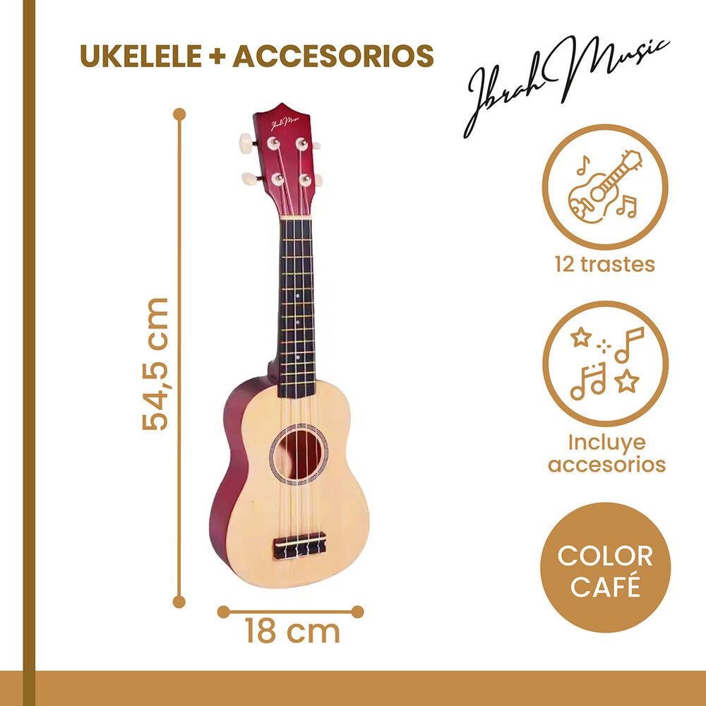 Ukelele Soprano Concierto Ibrah 21 Pulgadas + Accesorios image number 1.0