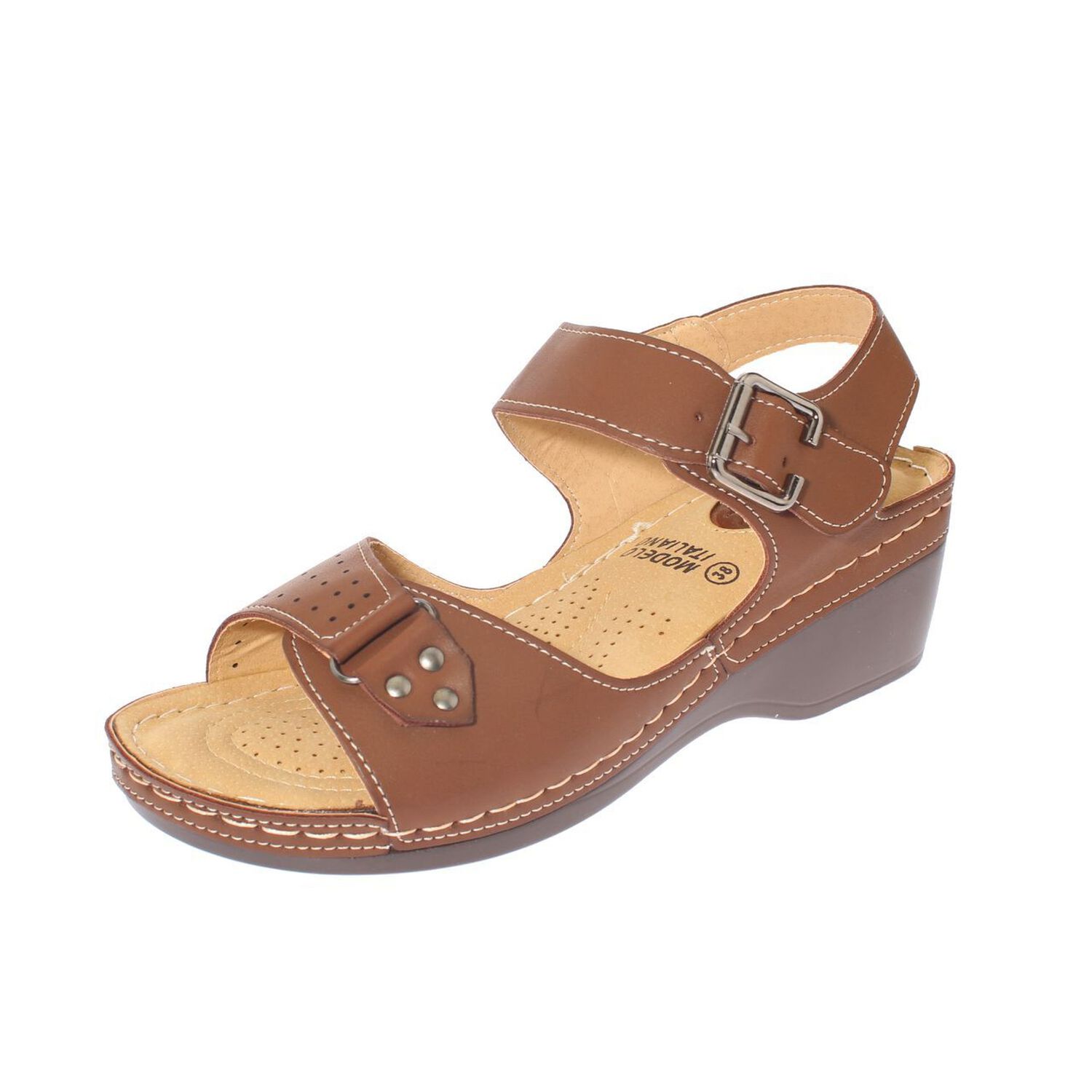 Sandalia Confort Caf&eacute; Modelo Italiano Art. 5ask73337brown image number 0.0
