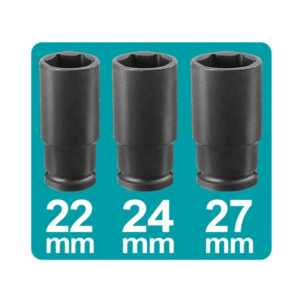 Llave De Impacto 1/2" 850 Nm Industrial Brushless Con 2 Baterías 4ah, 3 Dados Y Cargador Total image number 2.0