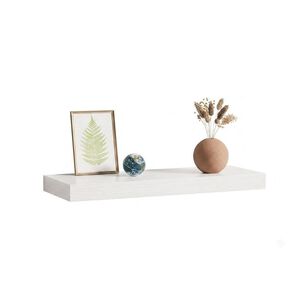 Repisa Flotante Minimalista Madera Blanca Organizador 40cm