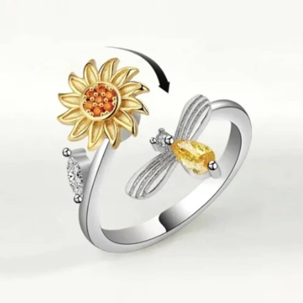 Anillo Flor Girasol Giratorio image number 2.0