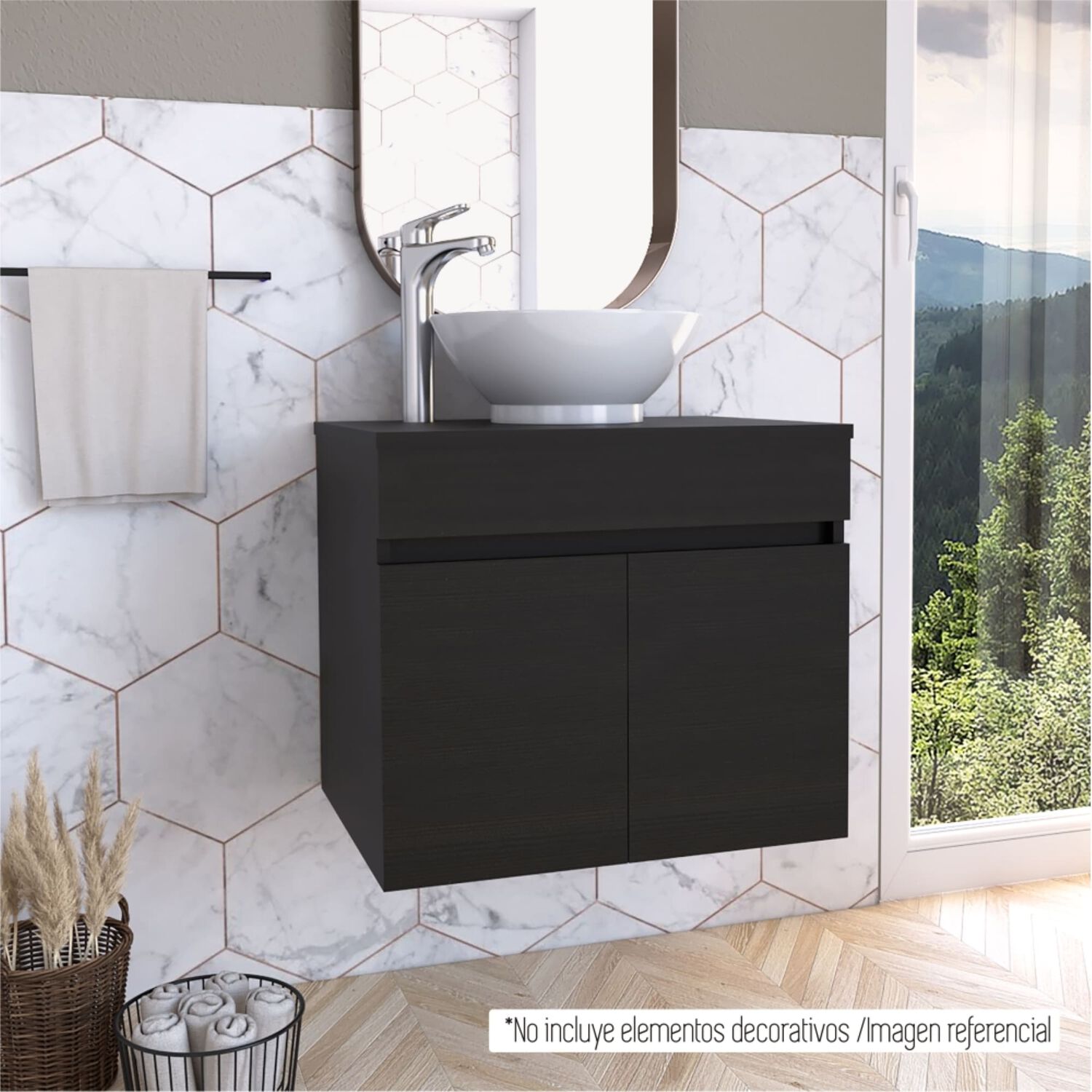 Mueble Vanitorio 2 Puerta Fm-001 Negro image number 6.0