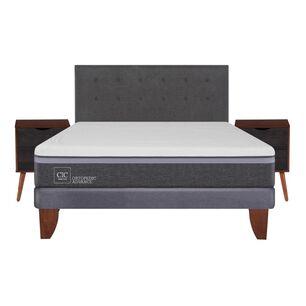 Cama Europea Cic Ortopedic Advanced / 2 Plazas / Base Normal  + Set De Maderas