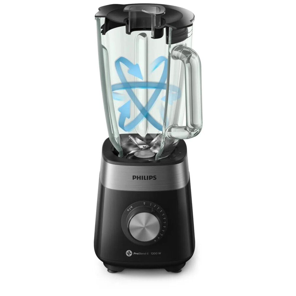 Licuadora Electrica Vaso Vidrio 2l 1200w Negro Hr2242/90 image number 2.0