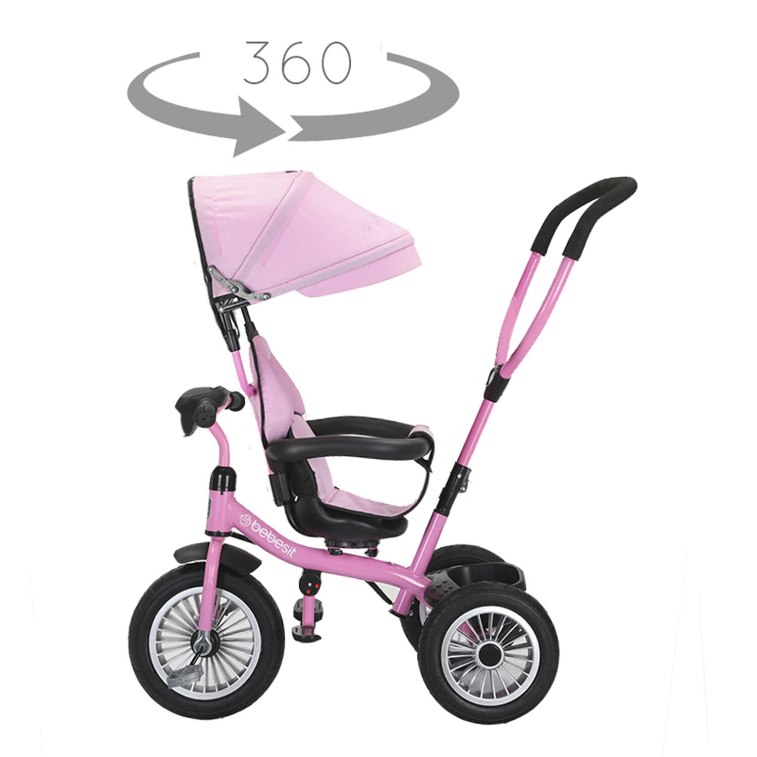 Triciclo Paseo Infantil 360 1326 Lx Rosado Bebesit image number 5.0