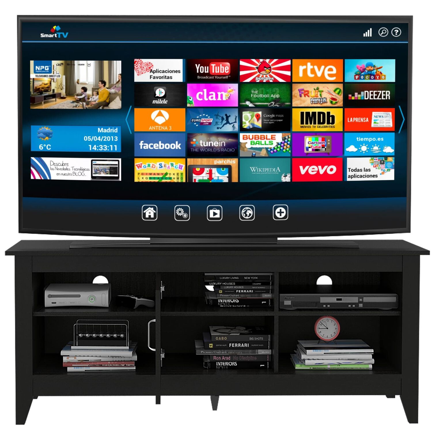 Rack Tv 65" 1 Puerta Fm-005n Negro image number 2.0