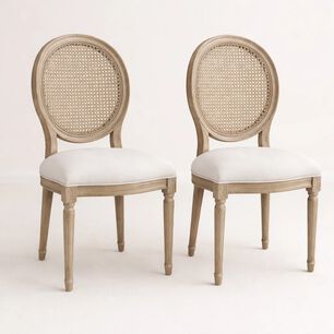 Pack De 2 Sillas De Comedor Madera Acolchada Luis Xv