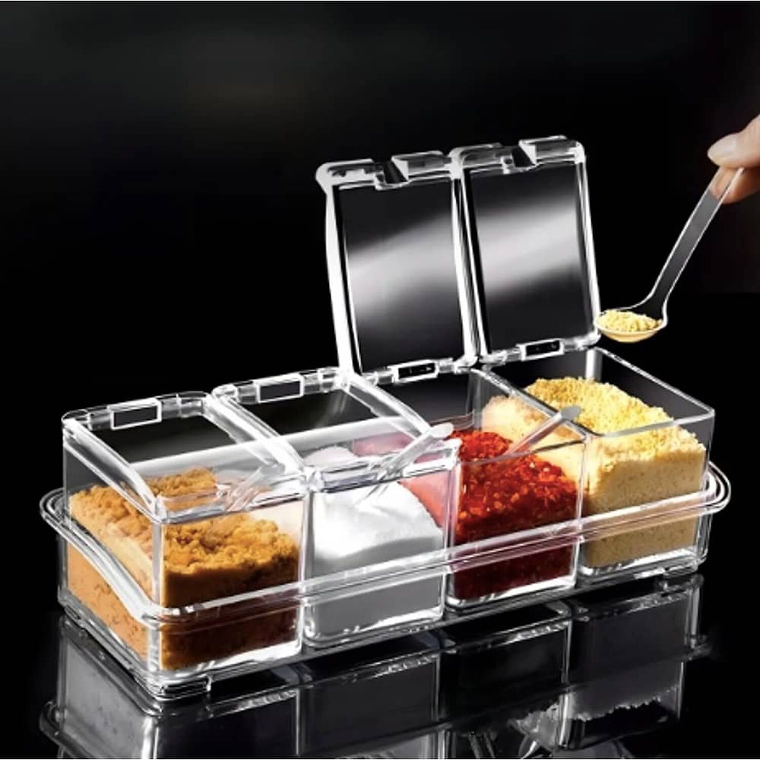 Caja Organizador Condimentos De 4 Piezas Color Transparente image number 3.0