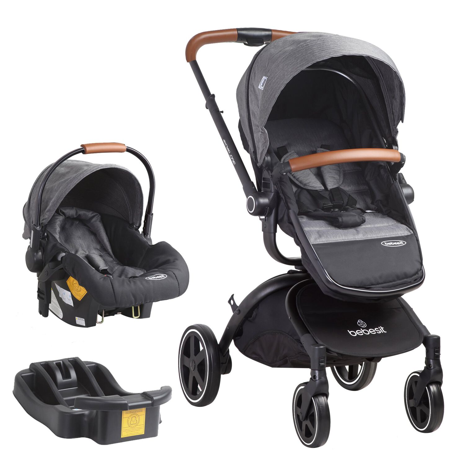 Coche Cuna Travel System Deluxe 360&deg; Sx Gris image number 0.0