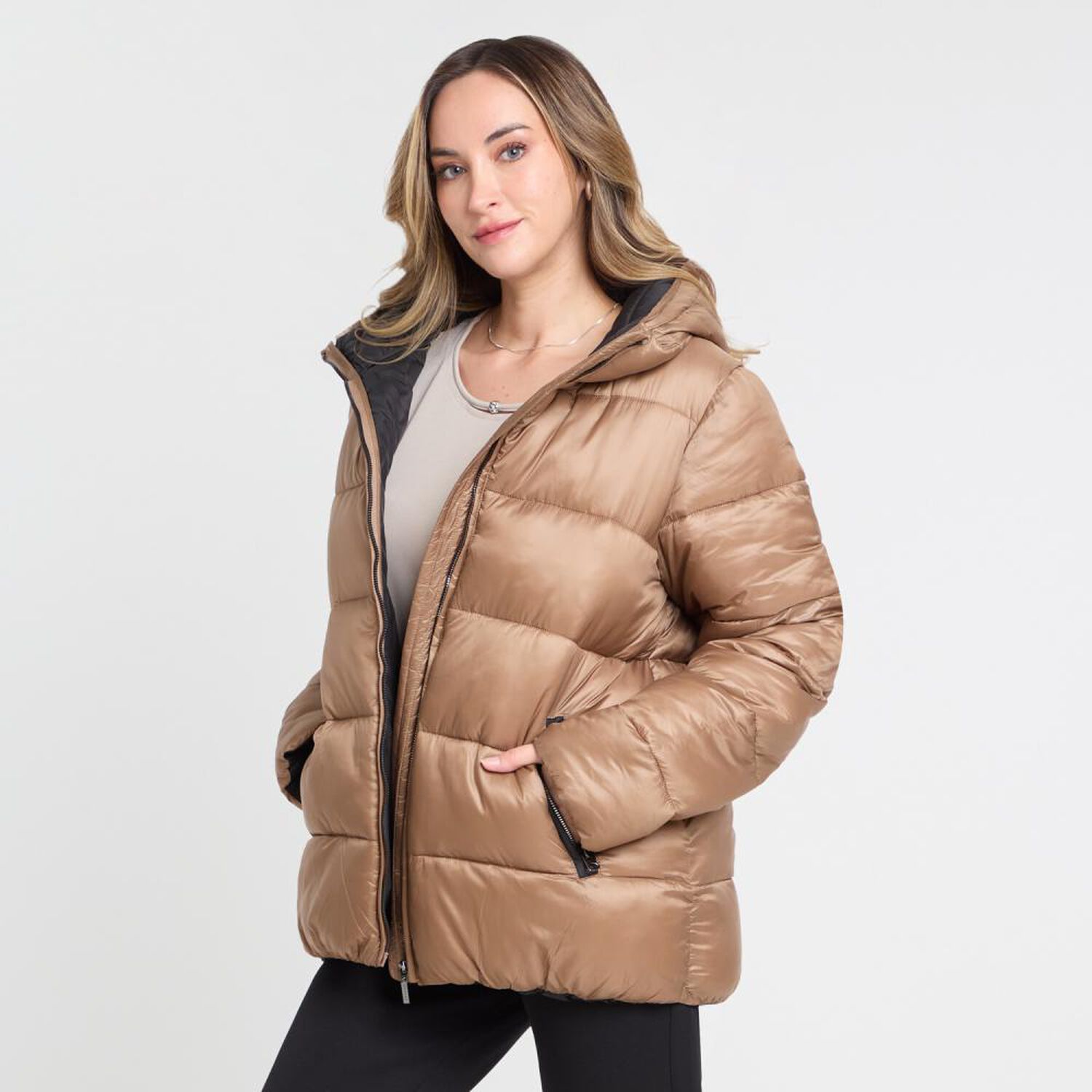 Parka Lisa Regular Cuello Alto Con Capucha Mujer Lesage image number 2.0