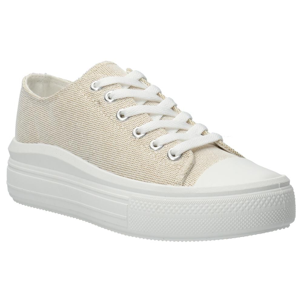 Zapatilla Urbana Mujer Azaleia Lona Dorado image number 0.0