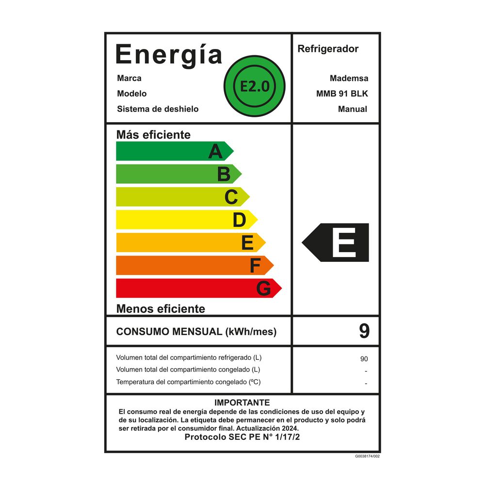 Minibar Mademsa 90l Black Inox Look Mmb 91 image number 8.0