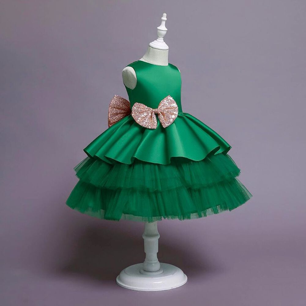 Vestidos De Fiestas Con Tul Y Volantes Para Niñas 1 A 5 Años Princesa Esmeralda image number 8.0