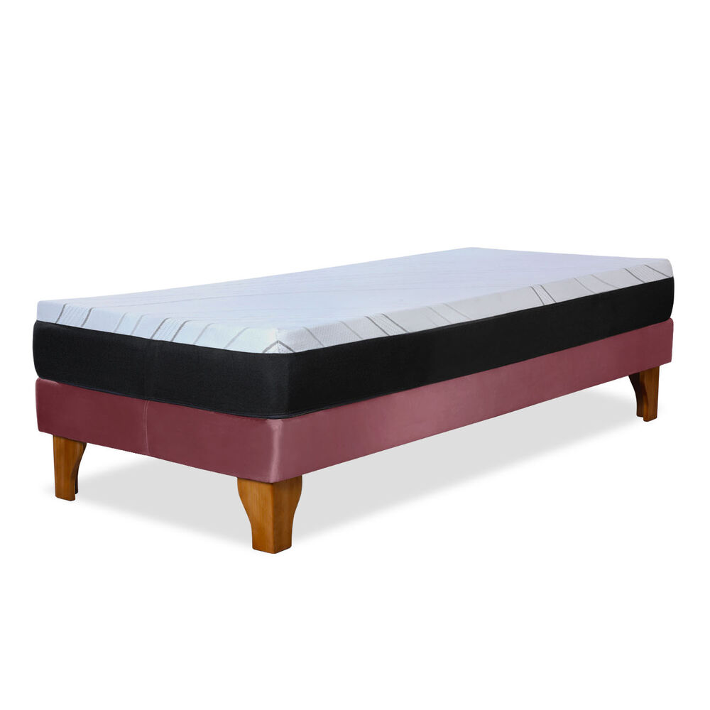 Cama Europea Zen Pro 1,5 Plazas Tela Velvet Palo Rosa image number 3.0