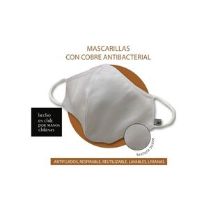 Mascarilla Facial Reutilizable De Cobre Blanco Talla S