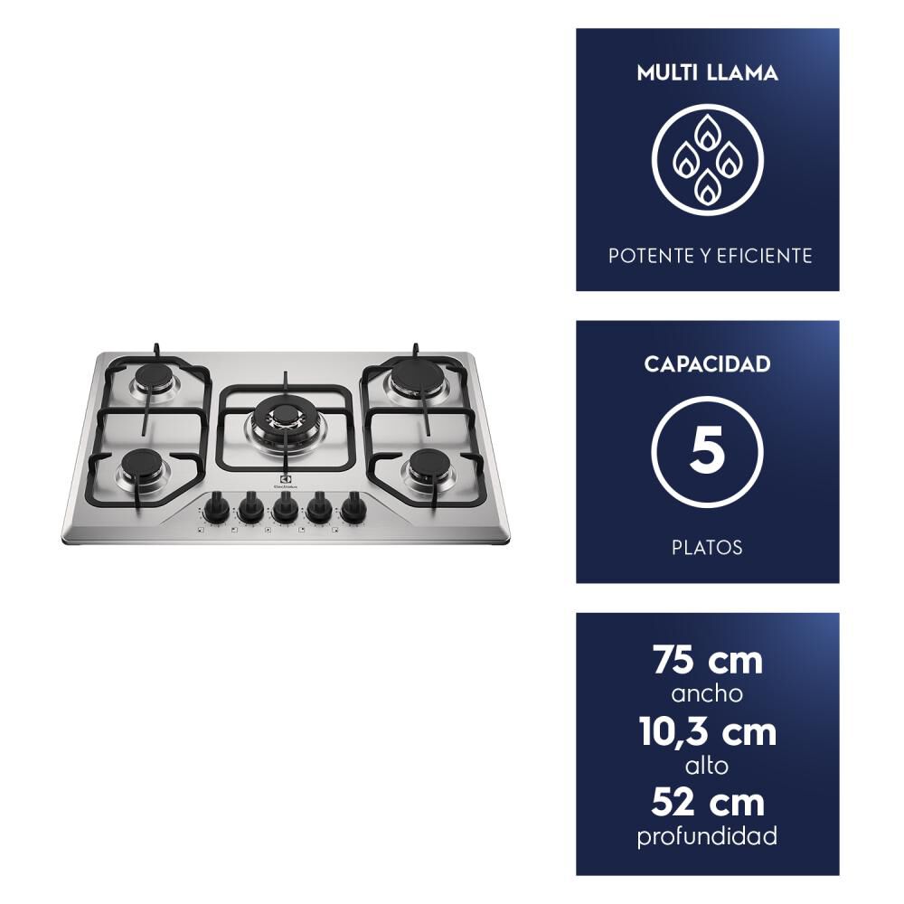 Encimera A Gas Electrolux KE5XC / 5 Quemadores image number 4.0