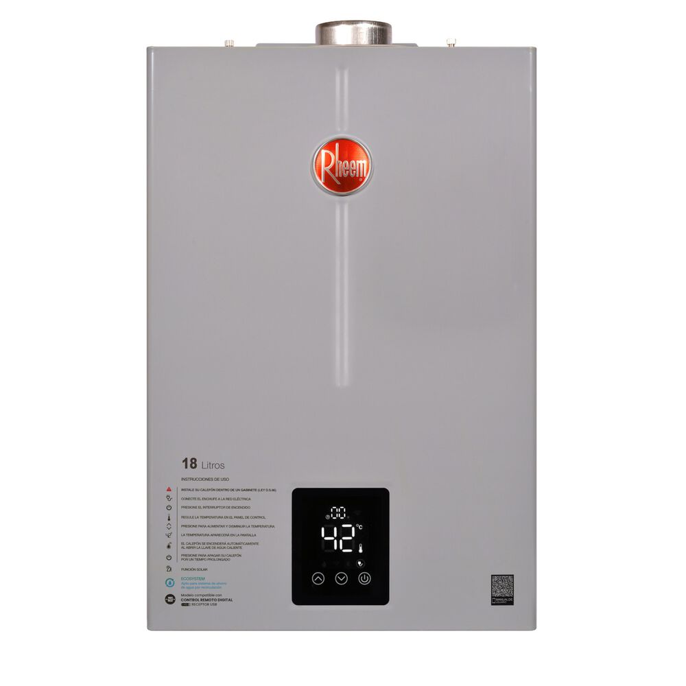 Calefont Digital 18 Litros Gn T. Forzado Con Control Remoto image number 0.0