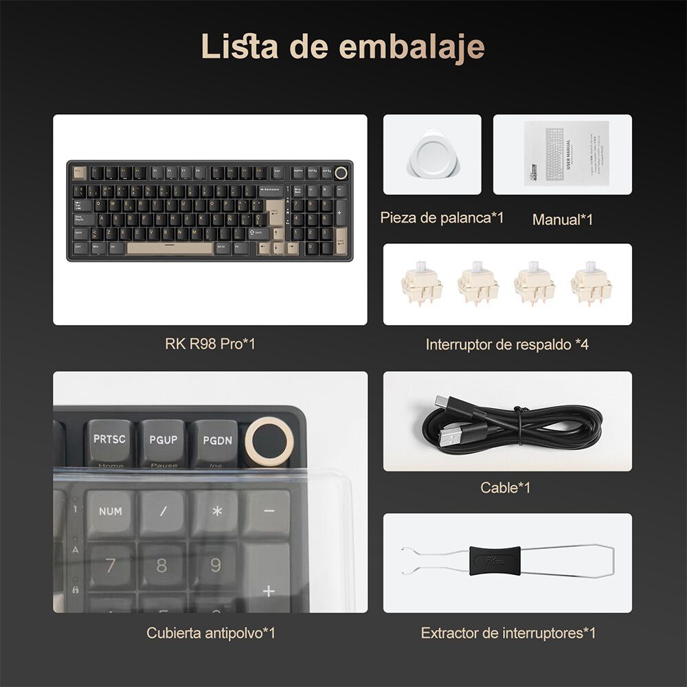 Teclado Mec&aacute;nico Rk R98pro Phantom 98% Espa&ntilde;ol Royal Kludge image number 7.0