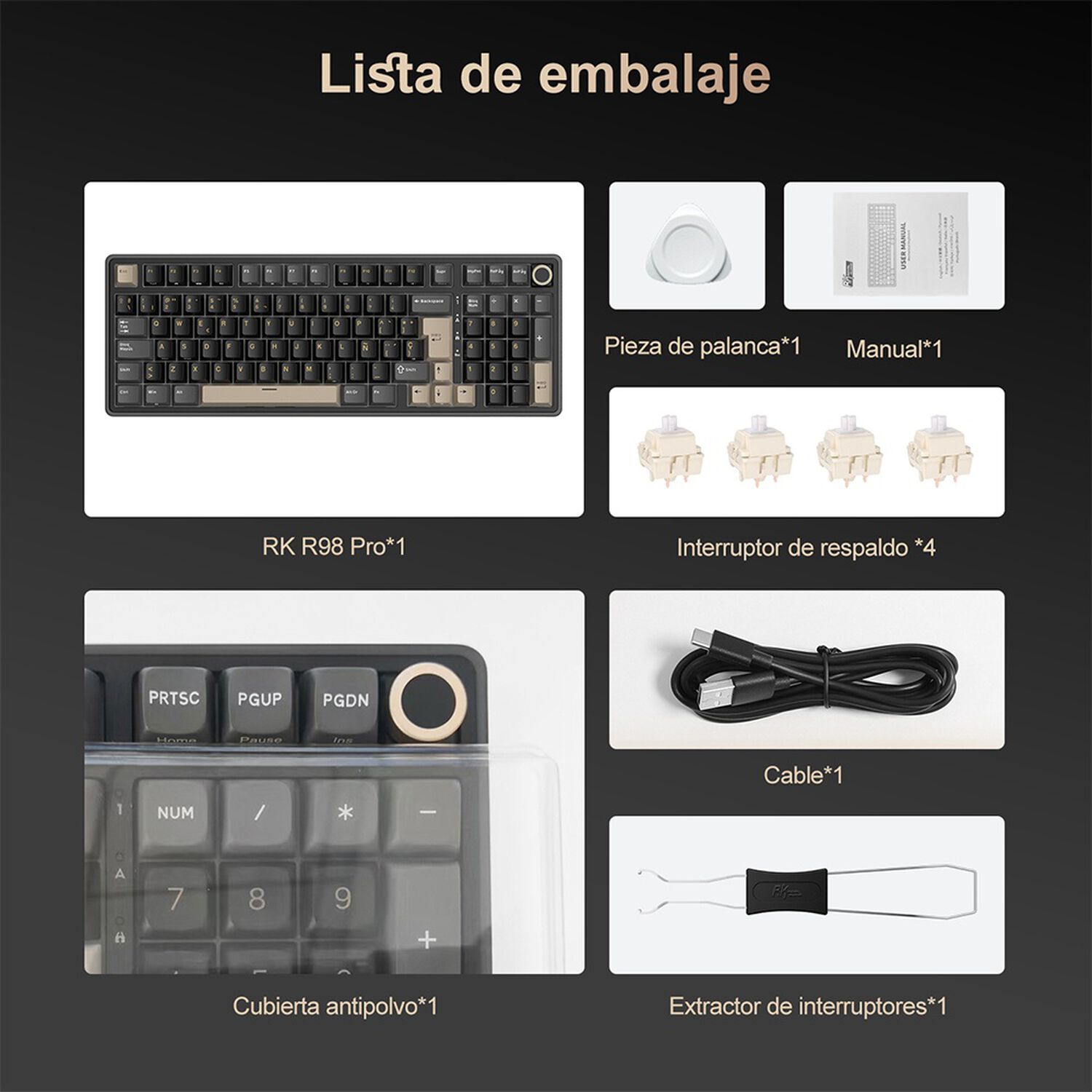 Teclado Mec&aacute;nico Rk R98pro Phantom 98% Espa&ntilde;ol Royal Kludge image number 7.0