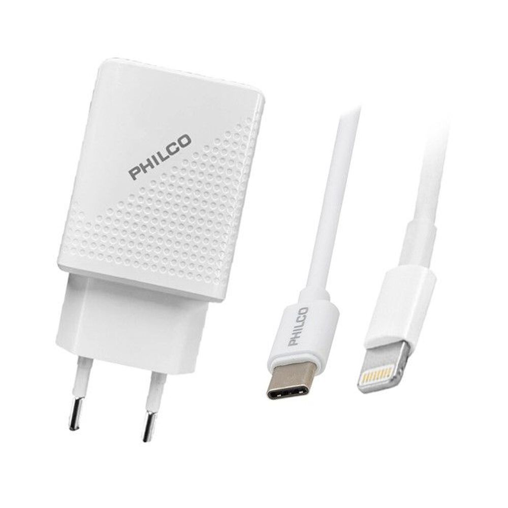 Cargador Rápido Usb Tipo C, Incluye Cable Usb-c A Lightning Philco image number 0.0