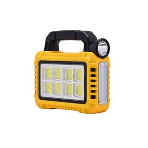 Linterna Recargable Con Panel Solar Portátil 50w Amarilla