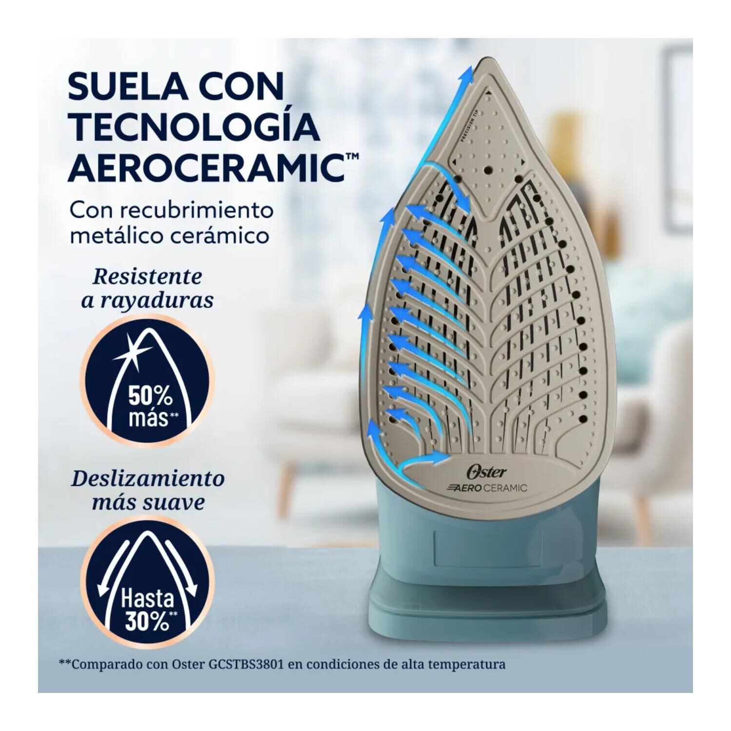 Plancha A Vapor 1600w Aeroglide Gcstac7001-052 Oster image number 2.0