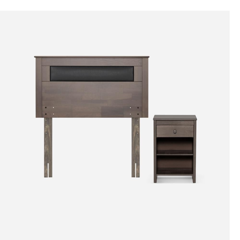 Cama Europea Rosen New Style 6 / 1.5 Plazas / Base Normal  + Set Maderas Ferrara Gris image number 2.0