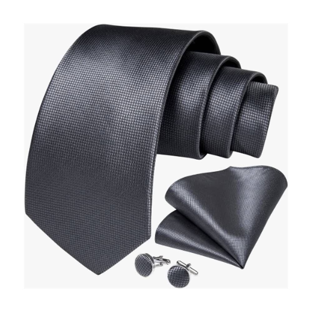 Corbatas Seda Hombres, Pa&ntilde;o Y Colleras Gris image number 1.0