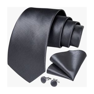 Corbatas Seda Hombres, Pa&ntilde;o Y Colleras Gris