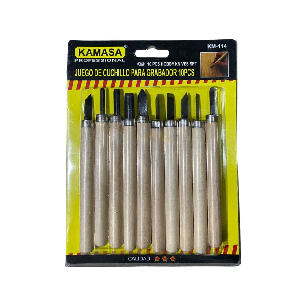 Set 10 Gubias Profesional Acero Mango Madera Para Torno image number 0.0