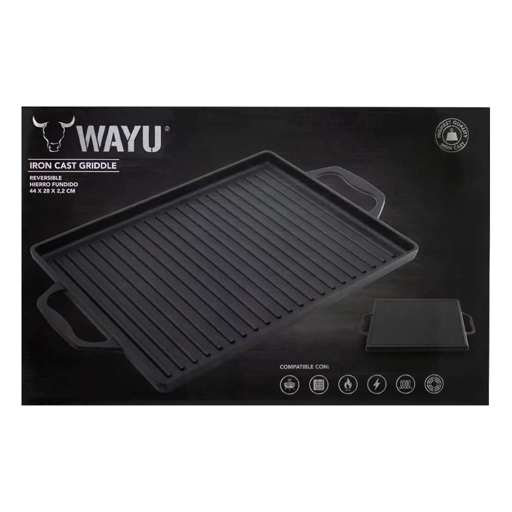 Plancha Parrilla Churrasquera Wayu Con Asas Hierro 44x28 Cm image number 2.0