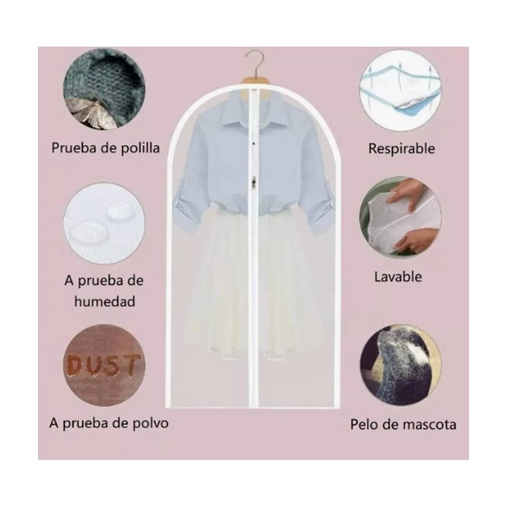 12 Bolsas Transparentes Cubre Trajes Colgar Closet 60*120cm image number 2.0