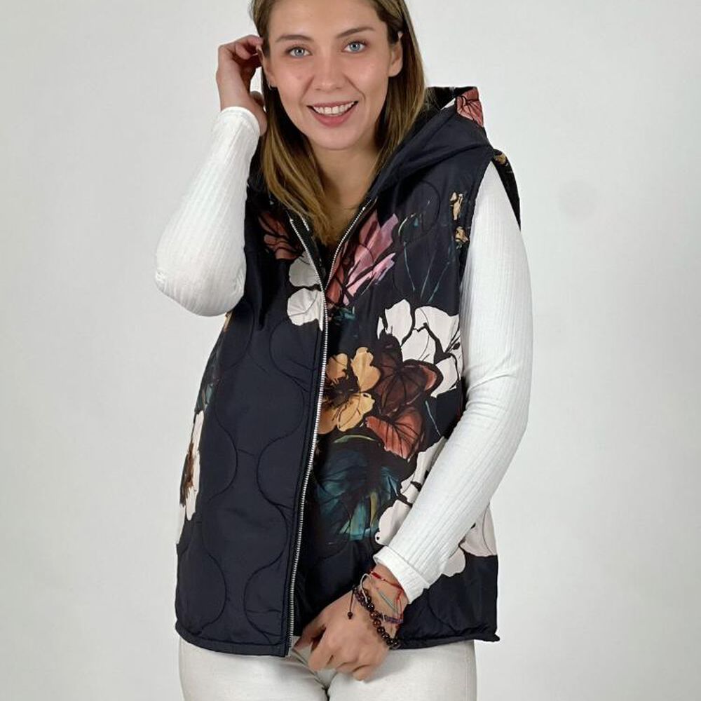 Parka Italiana Corta Estampado Flores image number 2.0