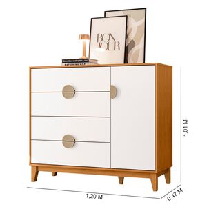 C&oacute;moda Vekkahome Ipe / 1 Puerta / 4 Cajones