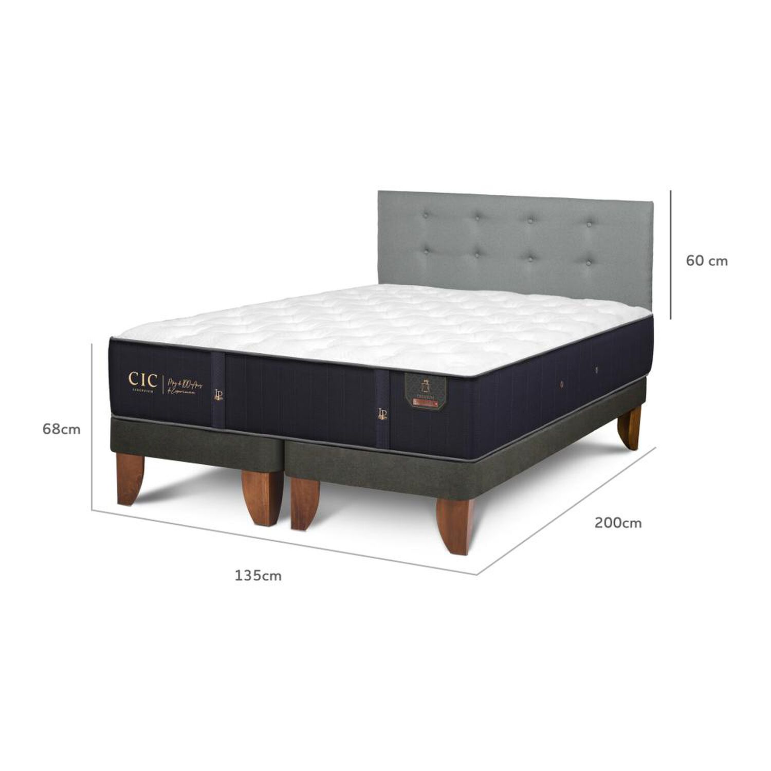 Cama Europea Cic Premium / Full / Base Normal + Respaldo image number 4.0