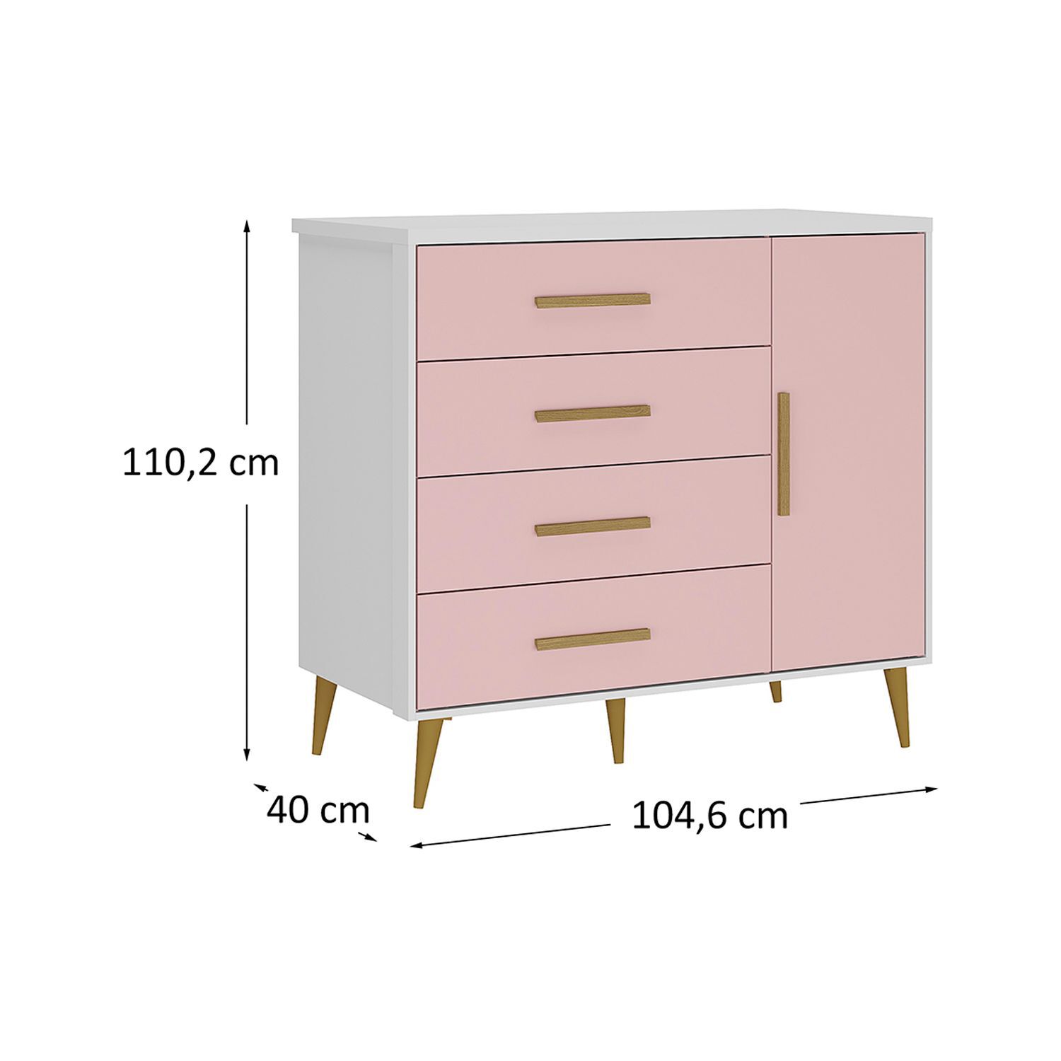 Comoda Di Poretti Design Kids / 1 Puerta / 4 Cajones image number 2.0