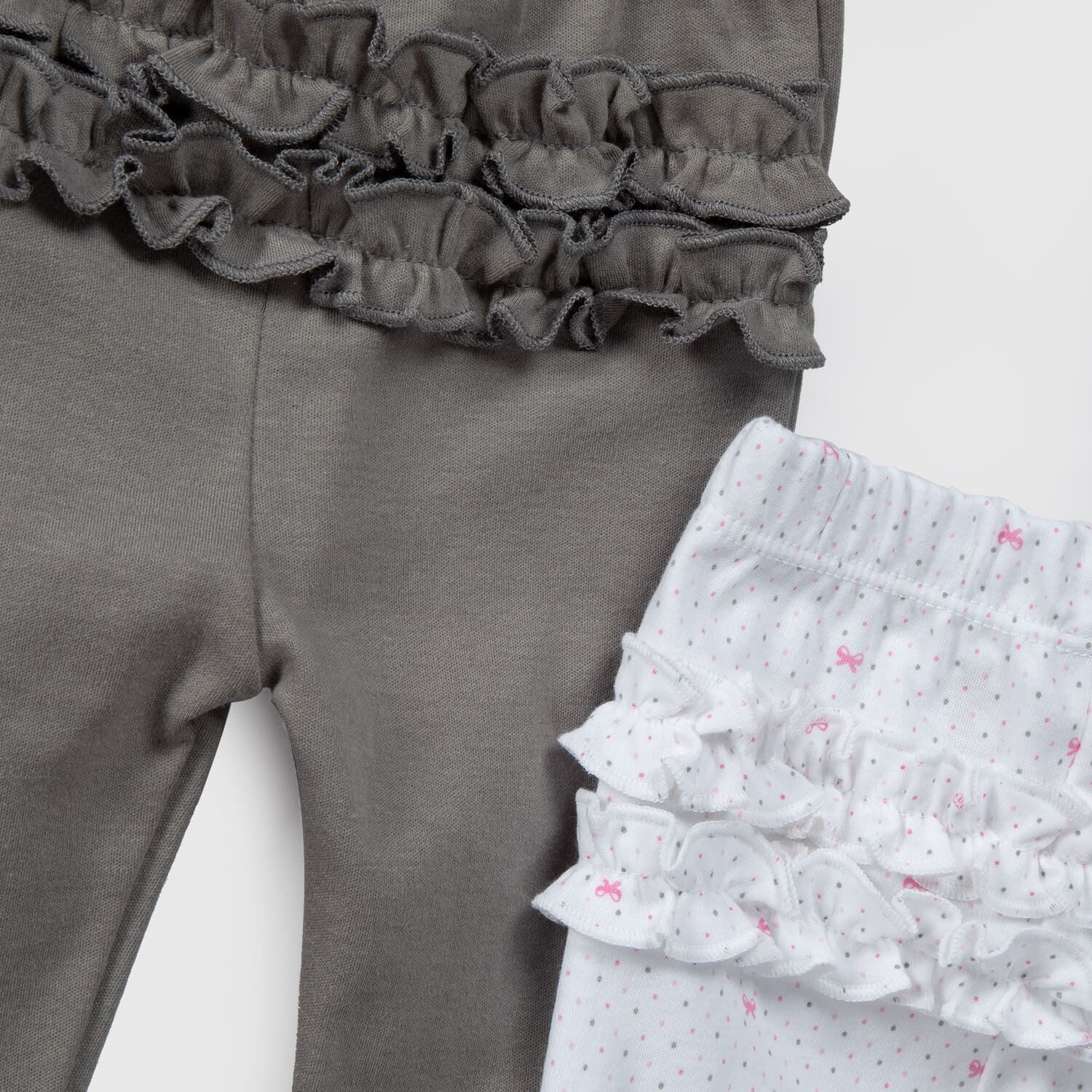 Pack Pantalones Blanco Gris Cinta Rosa Algod&oacute;n Peruano image number 2.0