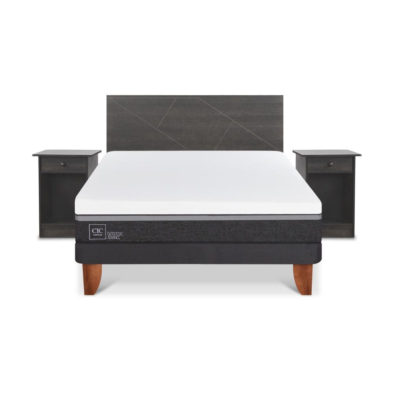 Cama Europea Cic Ortopedic Advance / 2 Plazas / Base Normal + Set De Maderas image number 0.0