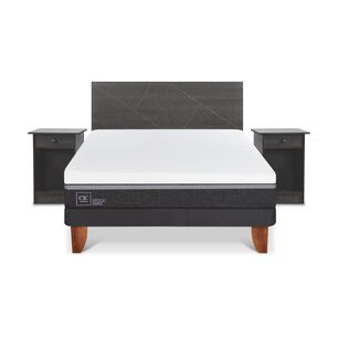 Cama Europea Cic Ortopedic Advance / 2 Plazas / Base Normal + Set De Maderas