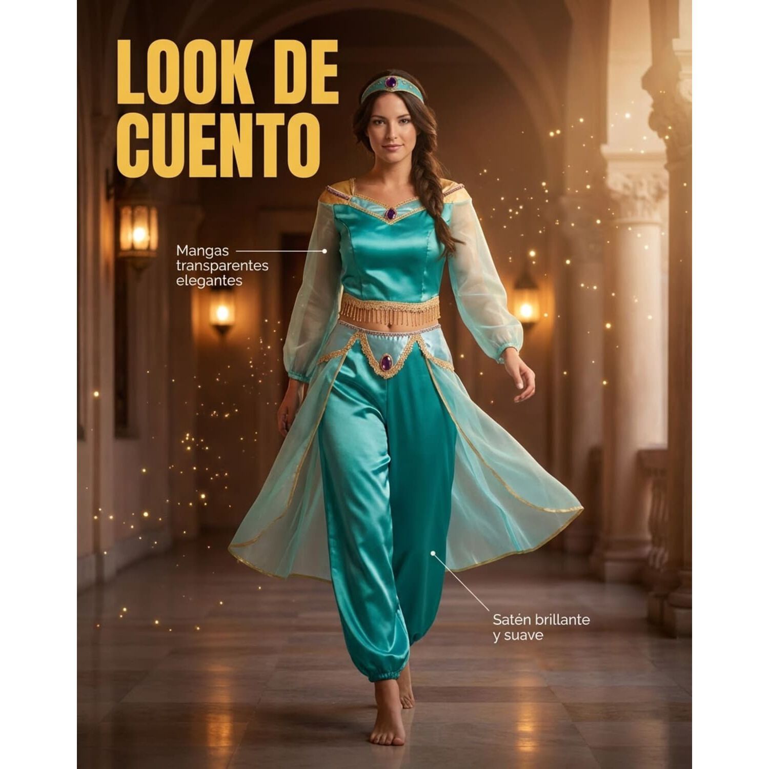 Disfraz Princesa Jasmine Jazmin Aladd&iacute;n Cosplay image number 18.0