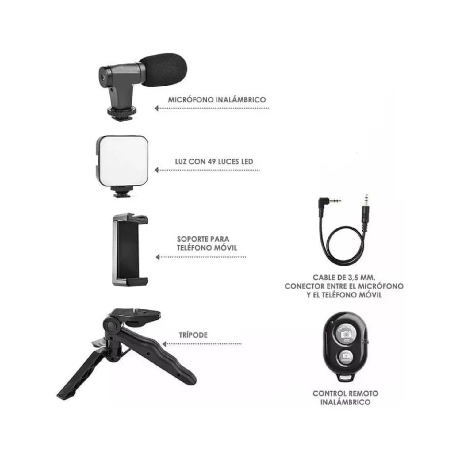 Kit Para Grabaci&oacute;n Soporte Estabilizador Para Tel&eacute;fono 3 Ejes image number 2.0