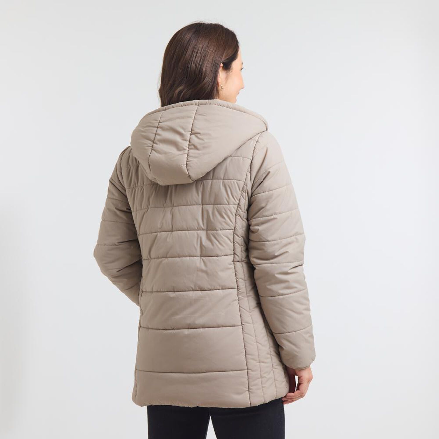 Parka Larga Cuello Alto Con Capucha Mujer Geeps image number 3.0